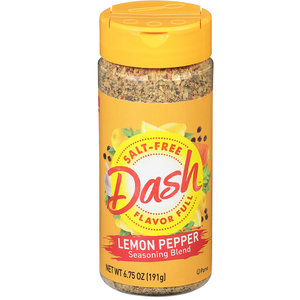 Dash Salt-Free Lemon Pepper Seasoning Blend, Kosher, 6.75 oz Shaker
