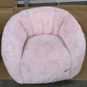 MAXYOYO Giant Bean Bag Chair, Oversized Bean Bag Couch for Adults and Kids, Faux Fur Shell-Shaped Large Chair with Filler, Stuffed Big Accent Sofa Lounge Floor Sofa for Gaming, Reading, Pink