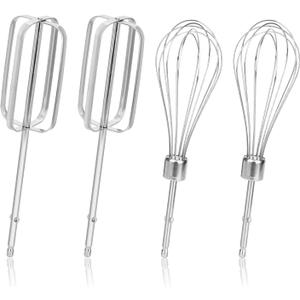 4pcs Hand Mixer Beaters Attachments Set, 2 Styles Stainless Steel Handheld Mixer Replacement Beaters Electric Mixer Parts Accessories for Hamilton Beach Hand Mixer 62682RZ 62692 62695V 64699