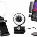 Webcam Streaming Kit with USB RGB Microphone & LED Light  1080P 30FPS Streaming Camera Bundle for Twitch, YouTube, Podcasting, WFH  PC & Mac Compatible (Console Requires Computer & Capture Card)