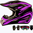 Youth Kids Motocross Helmet Full Face Motorcycle Dirt Bike Off-Road Mountain Bike BMX MX ATV Helmet,DOT Approved,W/Gloves Goggles Mask 4Pcs Set (Purple, Small)