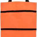 2 in 1 Lightweight Collapsible Shopping Cart,Folding Shopping Bag Cart with Wheels Reusable Shopping BagsWaterproof Trolley Grocery for Fruits Vegetables Women or Men Travel Home Kitchen (Orange)