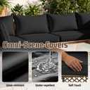 8pcs Outdoor Patio Cushion Covers Replacement, 25.6" Zippered Outdoor Cushion Covers Waterproof, UV Resistant & Washable Patio Furniture Cushion Covers Waterproof for Patio Sectional, Black