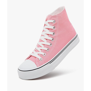 Womens High Top Canvas Sneakers,Lace-up Canvas Shoes,Casual Tennis Walking Shoes, Size 6,5