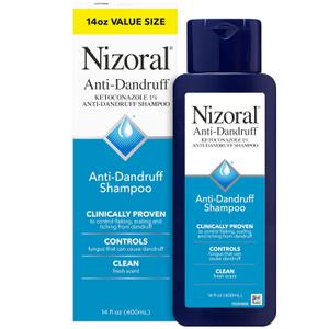 Nizoral Anti-Dandruff Shampoo with 1% Ketoconazole, 14 Fl Oz, Fresh Scent, Anti Fungal Shampoo, Exp: 2027-10