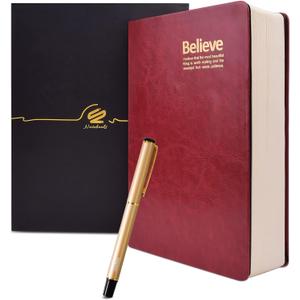 SAYEEC Classic Vintage Soft Faux Leather Cover , 360 Sheets 720 Pages Thick Lined Paper Notebook Memo Journal Notepad Diaries Drawing Sketchbook (Dark Red A5)