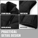 Msmsse Men's Outerwear Vests Winter Quilted Padded Vest Gilet Stand Collar Warm Puffer Vest (Black, L)