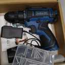 Cordless Drill Set,12V Power Drill Driver 3/8" Keyless Chuck with 92 Acessories, Built-in LED Light, 25+1 Position, Electric Drill for Home DIY Projects Blue