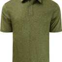 Men's Quick Dry Golf Polo Shirt Moisture Wicking Performance Short Sleeve Athletic Golf Shirts for Men (Large, Military Green)