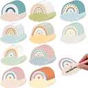 Kosiz 500 Pcs Rainbow Name Tags for Classroom 5.3" x 3" DIY Rainbow Blank Paper Desk Pastel Boho Self Adhesive Name Stickers Kids Name Labels for Back to School Party Favor Supplies