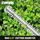 EWORK 22-Inch Cordless Hedge Trimmer, 20V Battery Powered Bush Trimmer, Lightweight Handheld Shrub Trimmer with 2 Batteries and Charger, 5/8-Inch Cutting Capacity for Garden, Yard (Green)