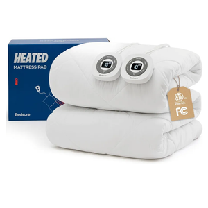 Bedsure Heated Mattress Pad King - Bed Warmer with Memory & Preheat Functions, 12-Hour Auto Off & 10 Heat Settings, Dual Controllers, Fast Heating, Brushed Electric Mattress Pad King, 78"x80"