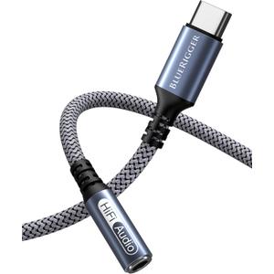 BlueRigger 3FT Female AUX to USB C Adapter - USB C to 3.5mm Audio Adapter Cable - Compatible with Phone, Tablet, Laptop