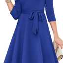 RUMIA Women's Cocktail Dresses 3/4 Sleeve Formal Vintage Wedding Guest Dress (XS-3XL) (Blue, M)