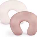 TANOFAR Nursing Pillow Cover 2 Pack, Stretchy Soft for Breastfeeding, Fits Standard Infant Pillow for Boys Girls, Milk Silk (Cover Only)
