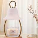 Candle Warmer Lamp with Timer & Dimmer - Electric Candle Light Warmer for Jar Candles, Adjustable Brightness, 2 Replacement Bulbs Included (White)