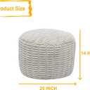 Asuprui Round Ottoman Pouf Ottoman Foot Stool Seat Faux Fur Bean Bag Foot Rest Floor Chair Leg Rest for Living Room, Bedroom or Wedding Gifts 20x20x14 Inches (Light Gray)