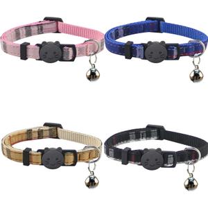 Yizepet Cat Collars with Bells, Breakaway Kitten Collar, Cute Kitty Collar, Pet Supplies Accessories (Girid)