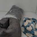 LE SURE Donut Dog Bed Medium Size Dog - Round Cat Beds for Indoor Calming Pet with Washable Cover, Cute Modern Puppy Beds with Jacquard Shaggy Plush & Anti Slip Bottom, 30 Inch, Blue (Cozy Clouds Blue)