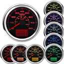 Geloo 85MM Boat GPS Speedometer Gauge - MPH & KM/H Speedometer, Waterproof Odometer for Car, Truck, Boat & Motorcycle - 7 Color Backlight, 9-32V (80 MPH Silver)