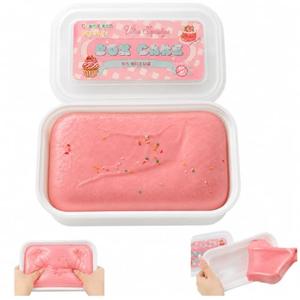 Realistic Faux Box Cake Stress Relief Tool for Adults Sticky Tactile Dough Fidget for Office Desk Focus Anxiety Management Slow Rising Sensory Squeeze for Adults (Pink)