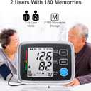 ALPHAGOMED Upper Arm Blood Pressure Monitor for Home Use 2 Cuff Sizes, 9-17'' & 13-21''Extra Large BP Cuff Automatic Digital Blood Pressure Machine 2 Users 180 Memories USB Cable 4 AA Batteries