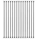 15 Pack Iron Balusters Square Hollow Stair Spindles 1/2" Metal Balusters with Iron Baluster Swivel Shoes for Staircase