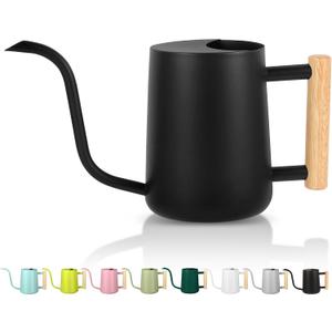 Plant Watering Can,35oz Metal Watering Can,Stainless Steel Watering Can Indoor Plants with Long Curved Spout,Small Watering Can for Indoor Plants,Bonsai Outdoor Garden Modern Decorative(Black)