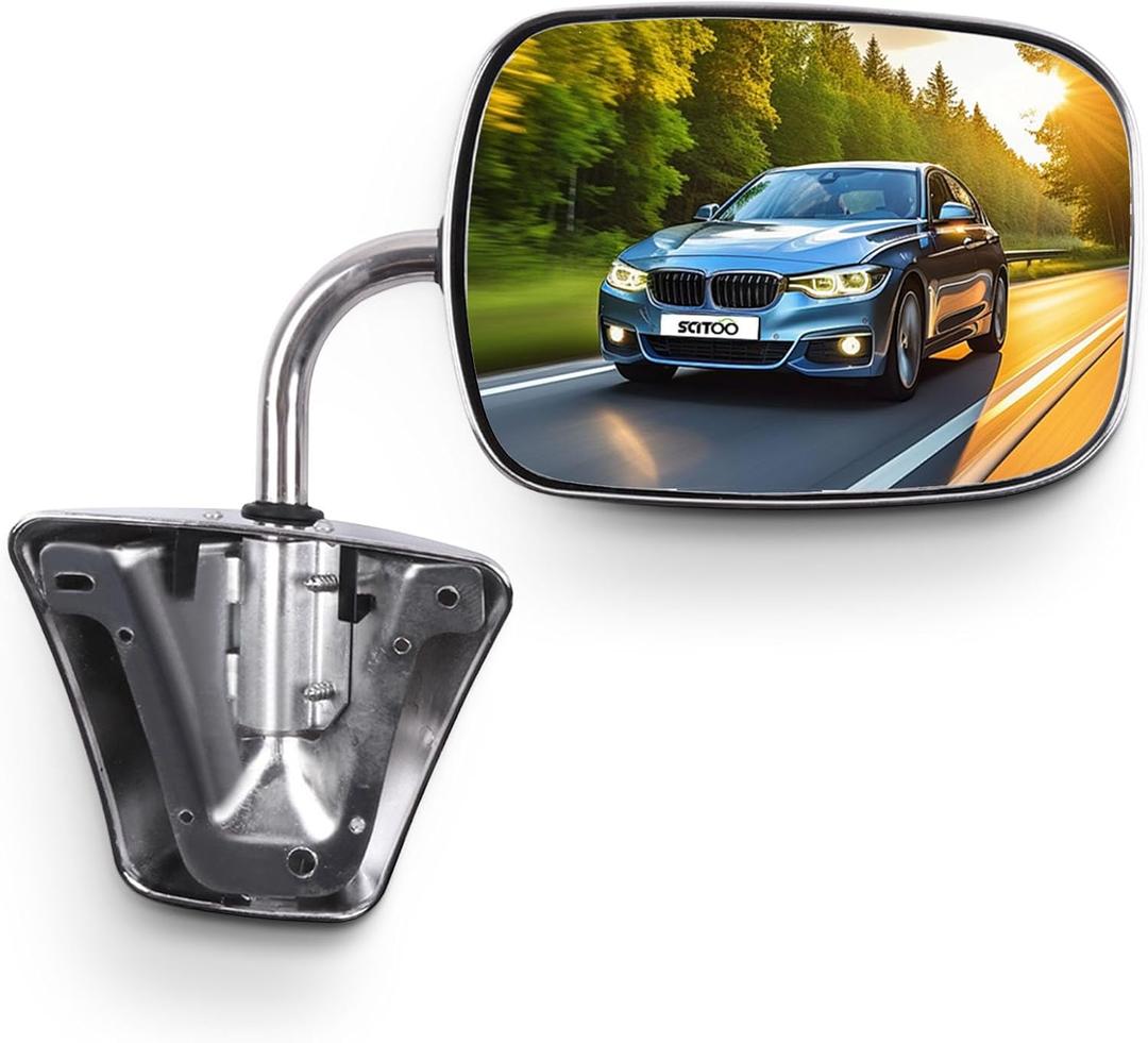 SCITOO Side Mirror Fit For Chevy For GMC Truck Mirror Stainless Steel Manual Folding Side View Mirror for 1973-1991 For Chevy Blazer Suburban 1973-1987 For GMC Jimmy 1978-1991 Van GM1320227