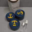 Dandat 3 Pcs Portable Insulated Lunch Container Set for Adult, Stackable Stainless Steel Bento Box for Hot Food with Insulated Lunch Bag Unisex 3 Separate Thermal Food Container (Blue)