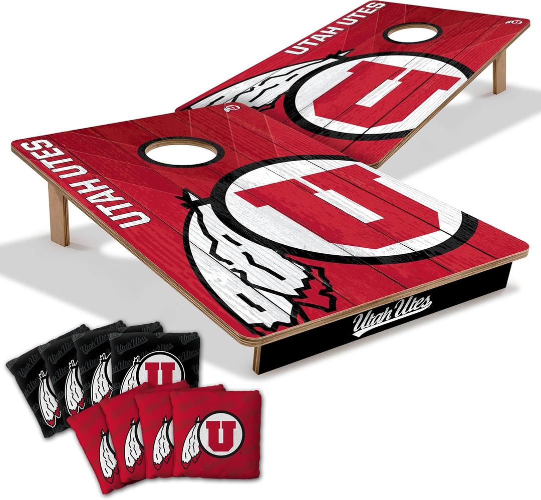 YouTheFan NCAA 2 x 3 Wood Cornhole Game with Logo Bags (Utah Utes)