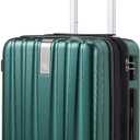 Hanke 20 Inch Expandable Carry on Luggage 22x14x9 Airline Approved Lightweight PC Hard Shell Suitcases with Wheels Travel Luggage Rolling Suitcase Travel Luggage Bag for Weekender(Blackish Green)