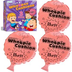 ArtCreativity Self Inflating Whoopie Cushion Set - 3 Pack - 7 Inch Whoopee Cushions for Rib Cracking Fart Sounds - Classic Prank Toys for Boys and Girls - Party Favors and Gag Gifts for Kids