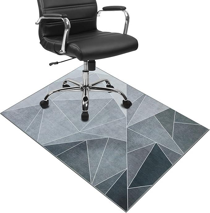Office Chair Mat for Hardwood Floor,36"*48" Highly Premium Quality Protector Floor Mat,Desk Chair Mat - 2.15lbs Anti-Slip Chair Rug Mat for Office Home Laminate Floor Black Grey