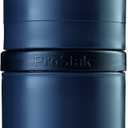 BlenderBottle ProStak Twist n' Lock Storage Jars Expansion 2-Pak with Pill Tray, All Black