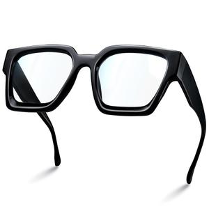 livho Oversized up to 99% Blue Light Blocking Glasses for Woman - Rectangle Fashion Glasses for Computer, Chic Preppy Frame, Black