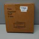 Bamboo Corner Shelf(2 Pack),2 Tier Plate Organizer for Cabinet and Countertop,Pantry Dish and Spice Rack for Kitchen (Natural)