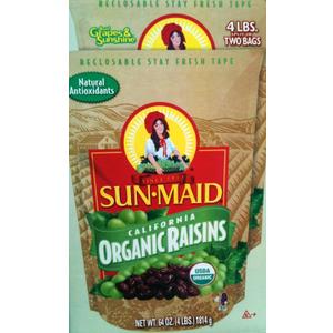 DUKUANGGT Sun Maid Organic Raisins, Best By 05/19/2027