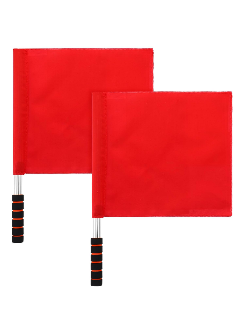 Yuanchu Volleyball Flags Line Judge Set, 2PCS Lightweight Referee Flags with Sponge Handle and Stainless Steel Pole High Visibility Red Flags for Volleyball Soccer, Track and Field