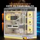 Prism4 Pro X3 120mm ARGB Reverse Case Fans,Infinity Mirror RGB Light Effect 5V 3PIN Motherboard Light Sync 800~1800RPM PWM PC Fan Suitable for Computer Case(Triple Pack White)