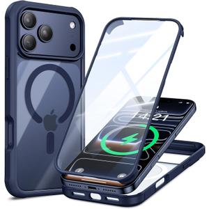 VOFATA for iPhone 17 Pro Max Case, 360 Full Body with Built-in 9H Tempered Glass Screen Protector, Fit for MagSafe, Mil-Grade Drop Protection, Drop Proof Magnetic iPhone 17 Pro Max Phone Case, Blue