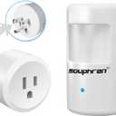 Plug-in Wireless Motion Activated Light Control, No Wiring, 130 Ft RF Range, Adjustable Detection Range, Always-on Timer and Light Sensor, Motion Detector and Plug Set