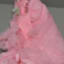 Women's Ballroom Dance Dress - Floral Rhinestone Professional Modern Waltz Competition Dress for Prom & Party (X-Large, 034 Pink)