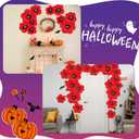 24 Set Halloween Decoration 6-12 Inch Large Poppy Flowers with Horror Props Artificial Crepe Paper Flowers Scary Props for Halloween Indoor Outdoor Wall Table Parties Backdrop Decor(Red)