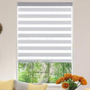 Zebra Roller Window Blinds, Custom Cut to Size, Roller Blinds Dual Layer Roller Shade Blinds, Gray, Fixed 72 InchesHigh,50 Inches Width