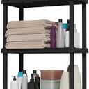 IRIS USA 5-Shelf Light Duty Plastic Storage Shelves, 250lb Capacity, 64"H x 24"W x 12"D, Medium Modular Shelving Unit Storage Organizer for Bathroom, Laundry, Garage & Home, Storage Rack - Black