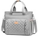 Insulated Lunch Bag for Men Women, Lunch Box, Lunch Tote for Work, Large Leak Proof Cooler Bag with Removable Strap, Reusable Adult Lunchbag, Picnic, Office, Beach, Grey