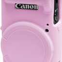 Easy Hood Case for Canon PowerShot IXY 650/ELPH 360 Camera, Soft Silicone Camera Cover with Removable Lens Cap, Slim Fit Anti-Scratch Carrying Protective Case Camera Body Skin Sleeve(Pink)