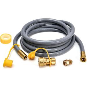 Natural Gas Hose 1/2 Inch 10Ft, Natural Gas Line Hose with Quick Connect Fittings, Use for Grill, Patio Heater, Pizza Oven, BBQ Conversion, CSA
