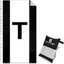 Oversized Monogrammed Microfiber Thin Lightweight Beach Towel Compact Sandproof Quick Dry Extra Large Packable Clearance Towels Personalized Customized Gifts for Friends Men Women Adults Letter T